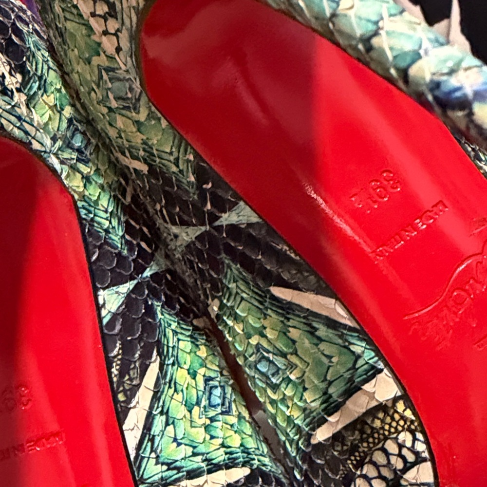 Iconic Cl Python Skin Exotic Green Patterned Stil… - image 3